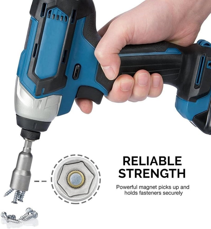 fixinus Store 12mm Quick-Change Driver Bit, Magnetic 1/4" Hex Socket Nut Driver Metric Impact Drill Bit, 65mm Length - Image 3